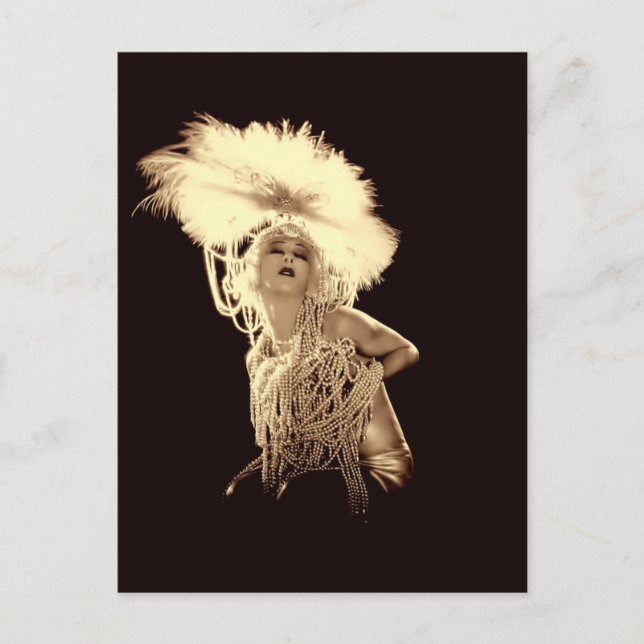 Vintage Showgirl Vykort (Framsida)