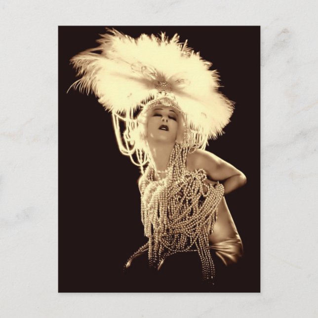 Vintage Showgirl Vykort (Framsida)