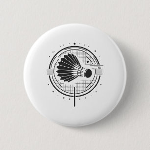 Vintage Shuttle Design Minimalist Badminton Player Knapp