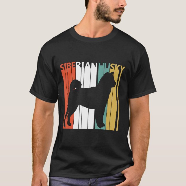 Vintage Siberian husky T Shirt (Framsida)