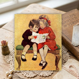 Vintage Sibling Valentine Jessie Wilcox Smith Kort