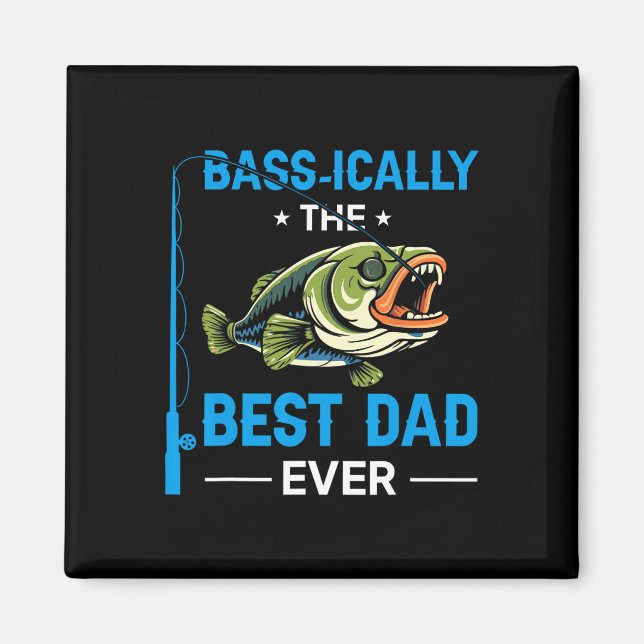 Vintage Sically Bästa Pappa Någonsin Fiskare Fars  Magnet (Framsidan)