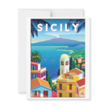 Vintage Sicilien Travel Poster-kort - SICILIA
