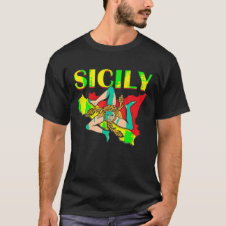 Vintage Siciliens Flagga Pride T Shirt