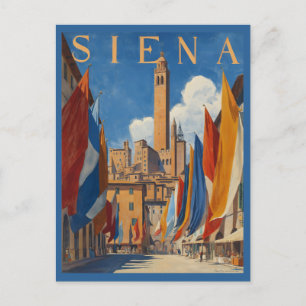 Vintage Siena Italienska resor Vykort