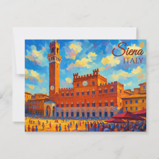 Vintage Siena Tuscany Italien Retro Europe Travel Vykort