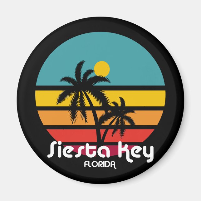 Vintage Siesta Nyckel Florida Magnet (Framsidan)