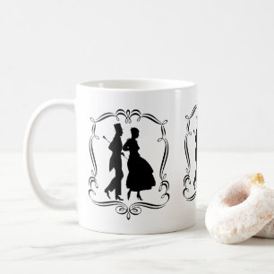 Vintage Silhouette Art Elegant Man Woman Kaffemugg