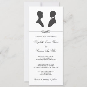 Vintage Silhouette Bröllop Inbjudningar