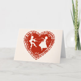 Vintage Silhouette, Valentine Doily Helgkort
