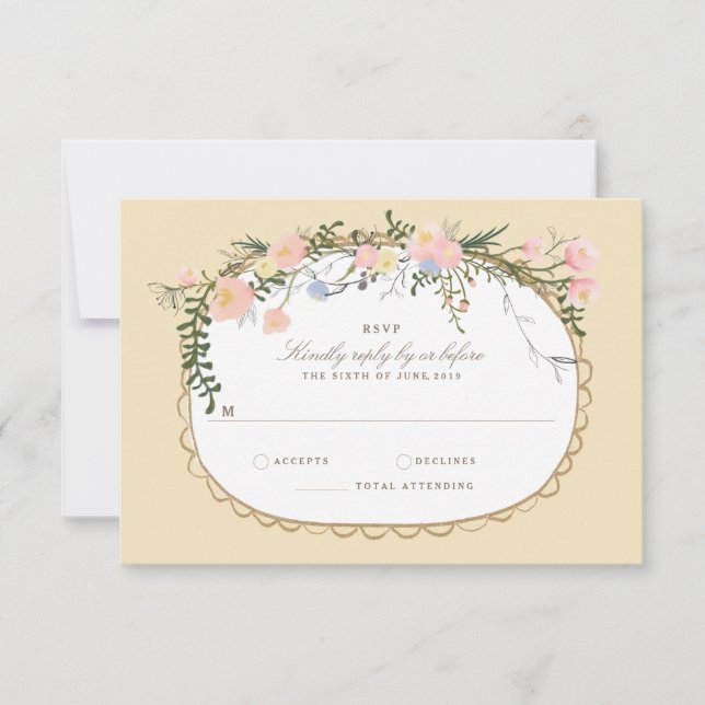 Vintage Silhouette Vår Blommigt Bröllop OSA (Framsida)