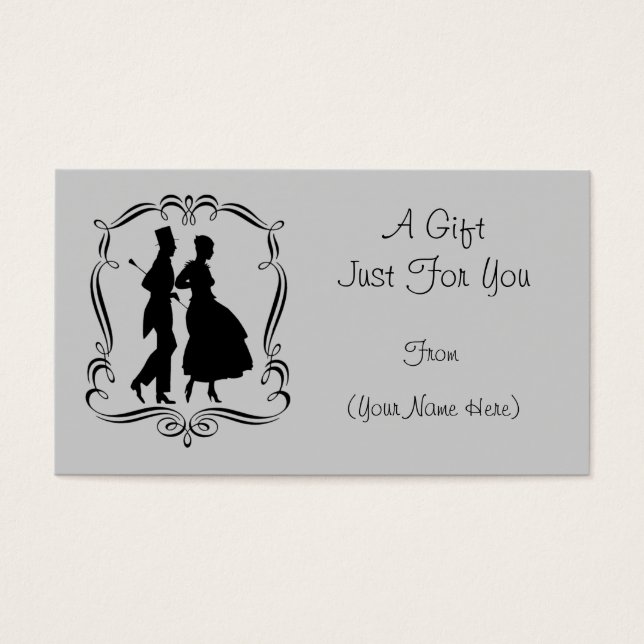 Vintage Silhouettes Personlig Gift Card-Märkre Visitkort (Framsidan)