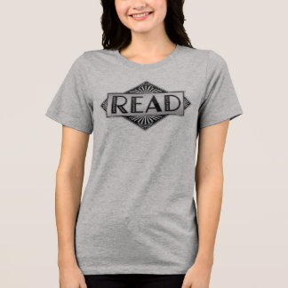 Vintage Silver Art Deco LÄS typografi - Retro Lu T Shirt
