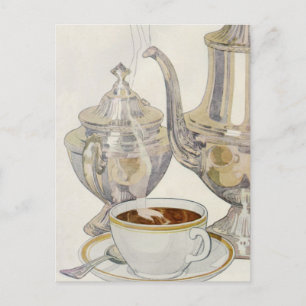 Vintage Silver kaffetjänst Vykort