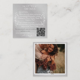 Vintage Silver & Vita Personligen Bröllop Tilläggskort