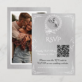 Vintage Silver & White Ornamental Gräns OSA Kort