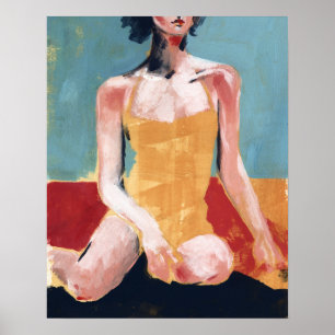 Vintage Simma - Gult Swimdress Poster