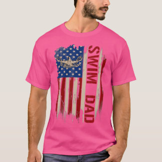 Vintage Simma Pappa Amerikanska USA flagga Swimers T Shirt