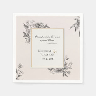 Vintage Simple Hand plockade Blommigt Christian Br Pappersservett