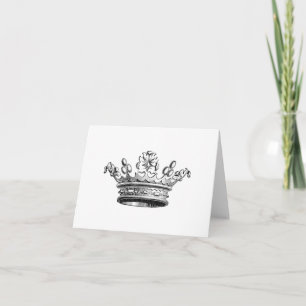 Vintage Simple Krona...notecard Kort