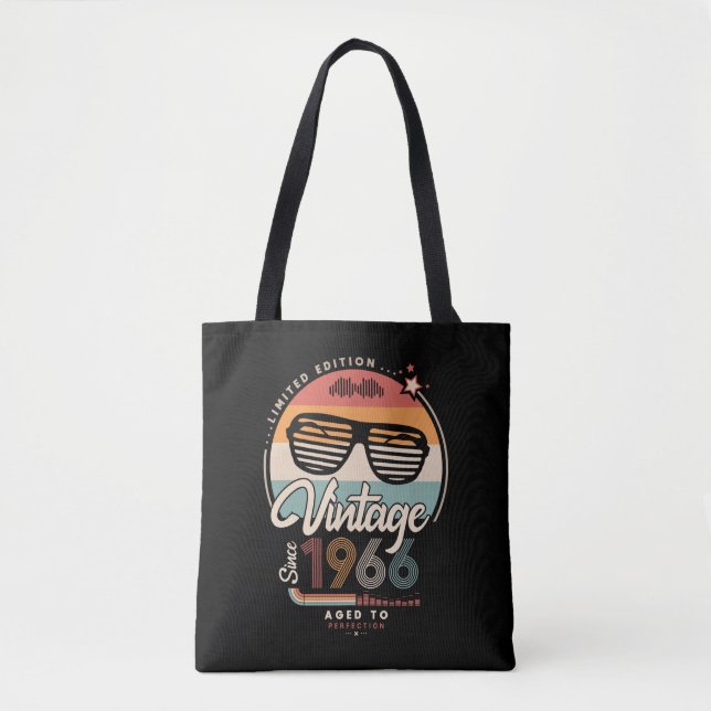 Vintage since 1966 tote bag tygkasse (Framsida)