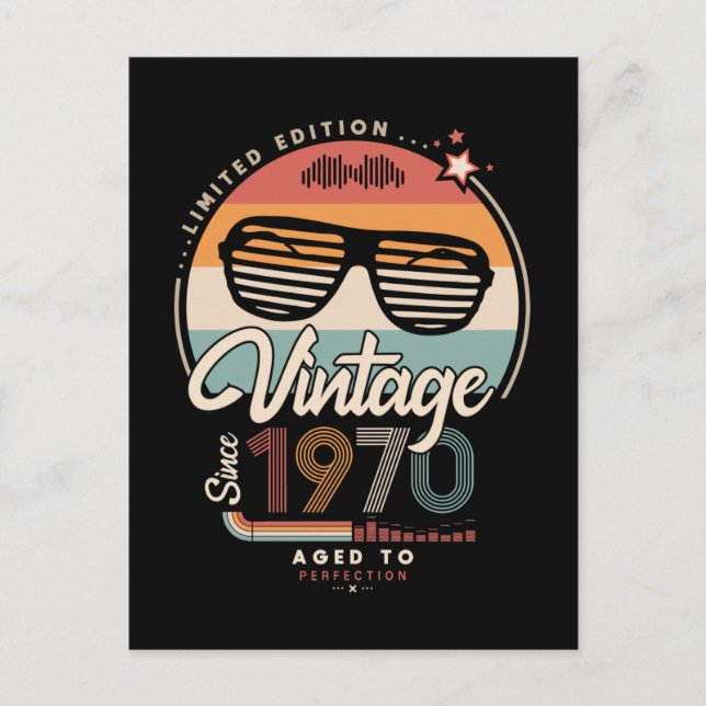 Vintage since 1970 vykort (Framsida)