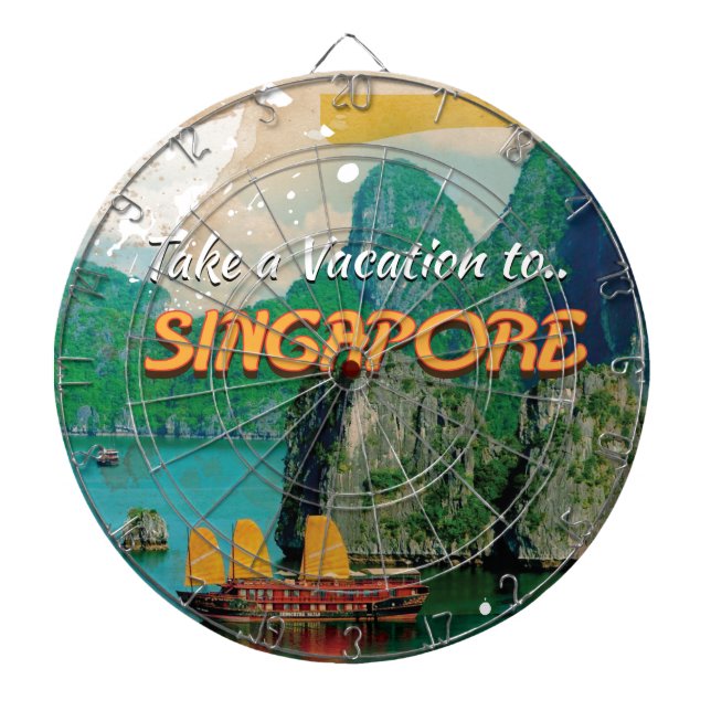 Vintage Singapore semesterplanscherat. Piltavla (Framsidan)