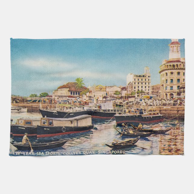 Vintage Singapores kökshandduk (Horisontell)