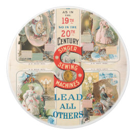 Vintage Singer Sewing Maskin Ad Knopp
