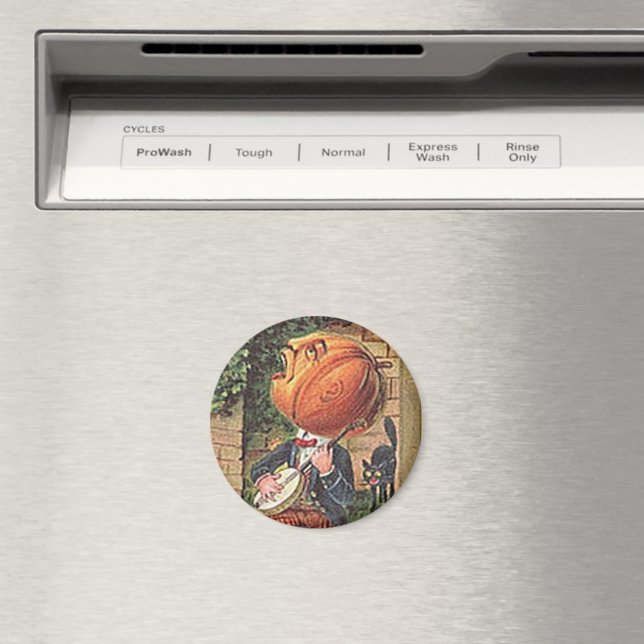 Vintage Singing Pumpkin Man Magnet (In Situ (Dishwasher))