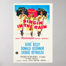 Vintage singin'i Rain Musical Comedy Movie Poster