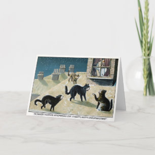 Vintage Singling Cats-jul Helgkort