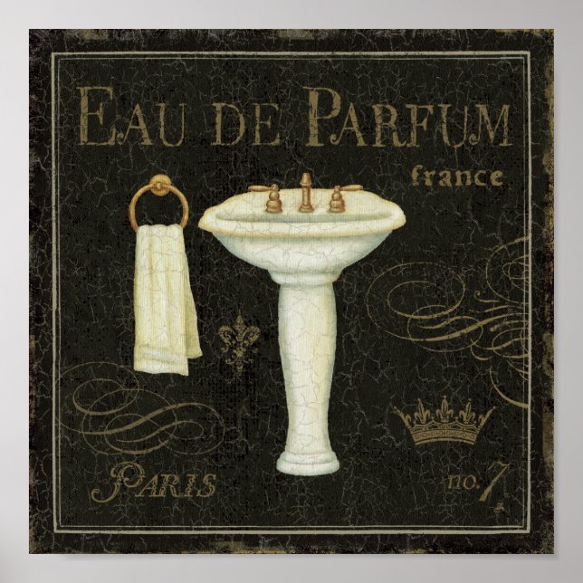 Vintage Sink och Towel Poster (Framsidan)