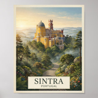 Vintage Sintra Portugal Resemålningaffisch Poster