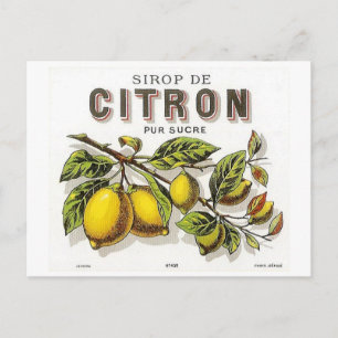 Vintage Sirop de Citron Ad Vykort