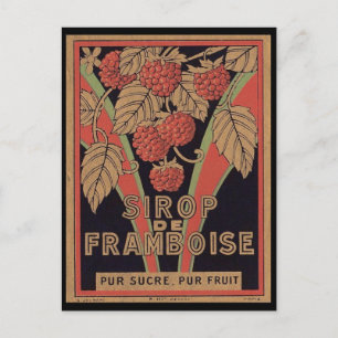 Vintage Sirop de Framboise Ad Vykort