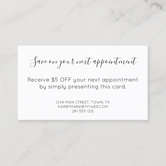 Vintage Sissors Salon Rabattkort (Framsida)