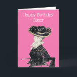 Vintage Sister Large Hat Edouard Manet Birthday Kort<br><div class="desc">Vintage av Edouard Manet Woman i stort födelsekort. Underbar bild för din syster,  mor eller vän. Anpassa det här kortet enkelt genom att redigera malltexten.</div>