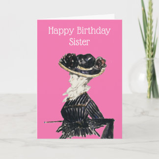 Vintage Sister Large Hat Edouard Manet Birthday Kort