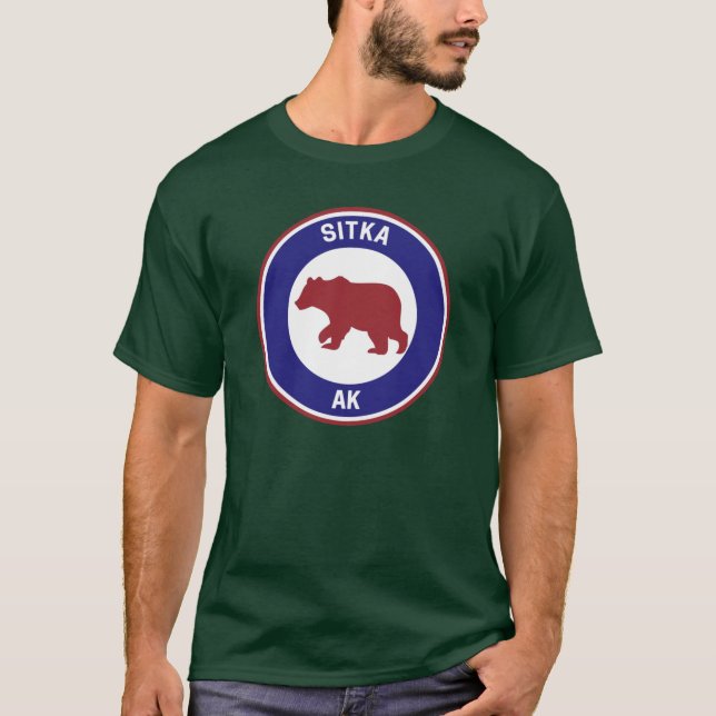 Vintage Sitka Alaska i överstorlek T Shirt (Framsida)