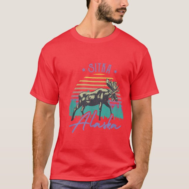Vintage Sitka Alaska T Shirt (Framsida)