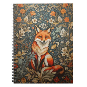 Vintage Sitta Fox William Morris Inspired Blommigt Anteckningsbok