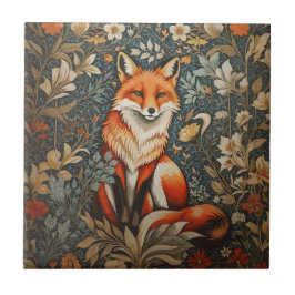 Vintage Sitta Fox William Morris Inspired Blommigt Kakelplatta