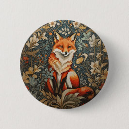 Vintage Sitta Fox William Morris Inspired Blommigt Knapp