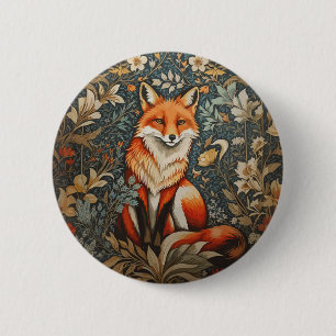 Vintage Sitta Fox William Morris Inspired Blommigt Knapp