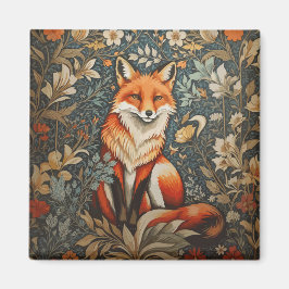 Vintage Sitta Fox William Morris Inspired Blommigt Magnet
