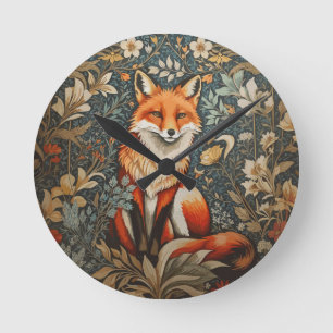 Vintage Sitta Fox William Morris Inspired Blommigt Rund Klocka