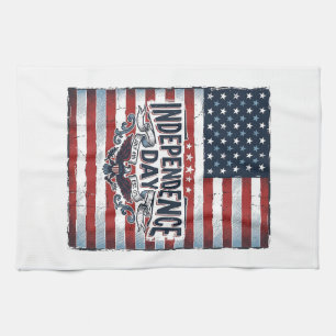 Vintage Självständighetsdag Flagga Tröja Kökshandduk