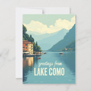 Vintage Sjö Como Vykort