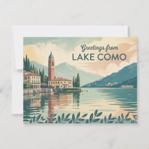 Vintage Sjö Como-vykort Hälsning från Vykort